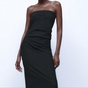 ZARA PINSTRIPE DRESS LIMITED EDITION BLACK. NWT. XS.
